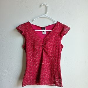 Wrapper Red Lace Top